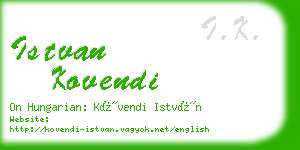 istvan kovendi business card